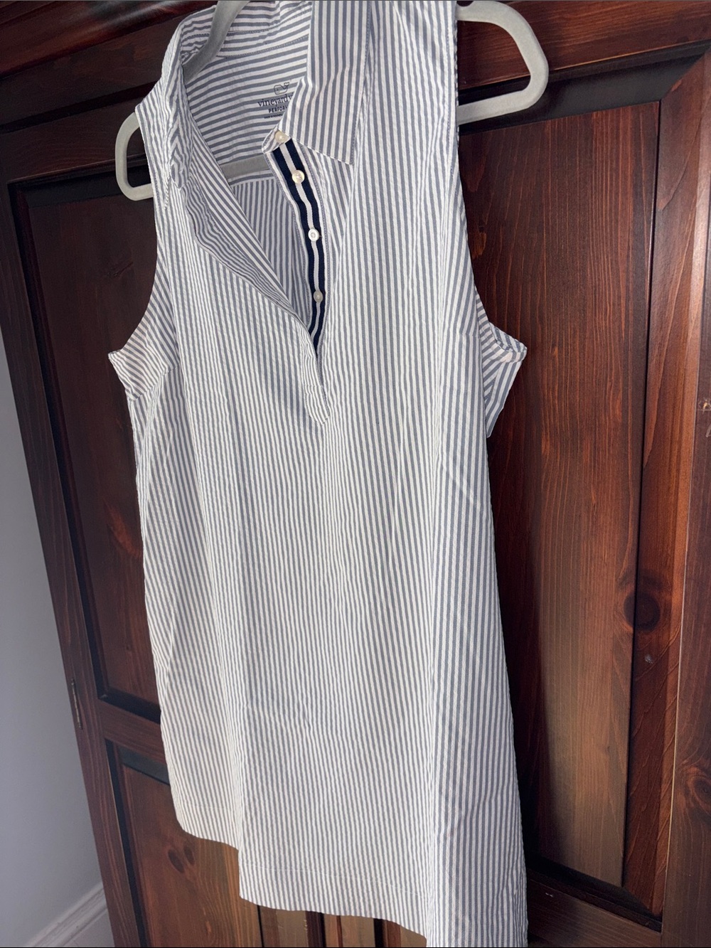 Vineyard Vines Blue and White Striped Sleeveless Coverup - Picture 5 of 7